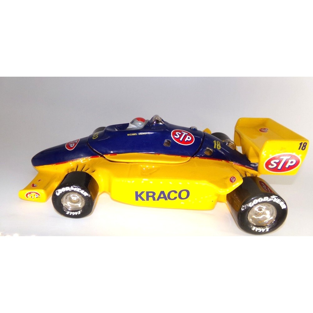 Andretti Race Car Cookie Jar STP Kraco 1986 North America Ceramics Rare (30)